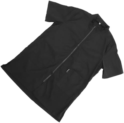 Black Nylon PET Grooming Apron Full Zipper Sleeveless Multiple Pockets by BESPORTBLE