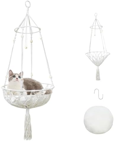 Cat Hammock Cat Window Perch, Bohemian-Style Hanging Basket Swing, Soft Pet Bed by Unknown