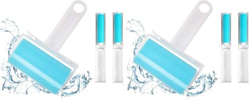 Sticky Lint Roller 6 Pack, Reusable Washable Lint Roller Pet Hair Remover by NUOBUT