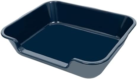 Extra Large Low Entry ABS Cat Litter Box, Dark Blue, 2 Pack - Image 2