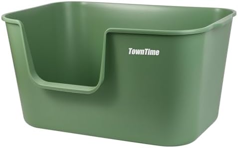Extra Large Litter Box with High Sides 24.60" Lx16.92 Wx12.99 H, Anti-Splashing by TownTime