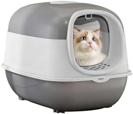 Cat Foldable Litter Box with Lid & Scoop – Middle Enclosed Anti-Splashing by Tritala