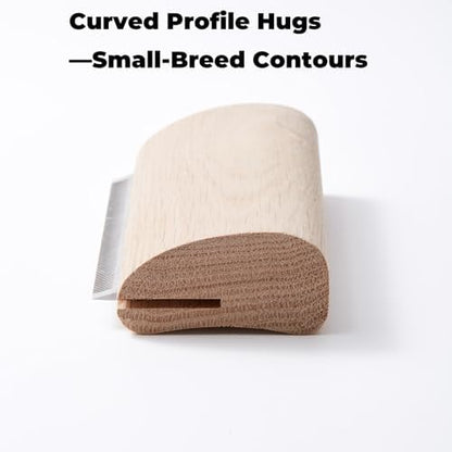 French Bulldog Brush for Shedding, Palm-Grip Wooden Grooming Comb - Image 7