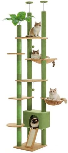 PETEPELA Floor to Ceiling Cat Tree, Adjustable 90.5"-100.4" Tower by PETEPELA