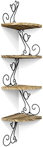 Alsonerbay 4-Tier Cat Shaped Corner Shelf Wall Mount, Carbonized Black by Alsonerbay