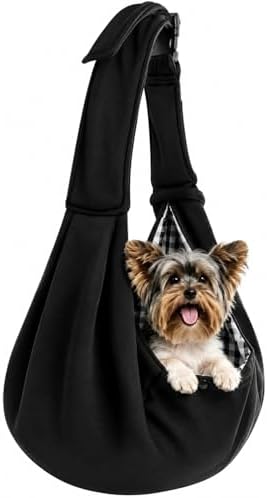 Dog Carrier Sling for Small Dog & Cat Up to 12lbs, Puppy Sling by Snqqmtt