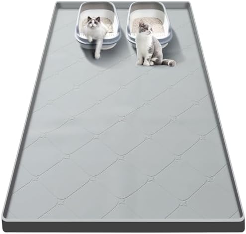 Large Cat Litter Mat 40x22 in, Waterproof Silicone by ondware