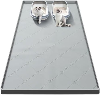 Large Cat Litter Mat 40x22 in, Waterproof Silicone by ondware