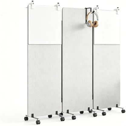 3 Panel Soundproof Room Divider W/Wheels, Office Divider by YASRKML