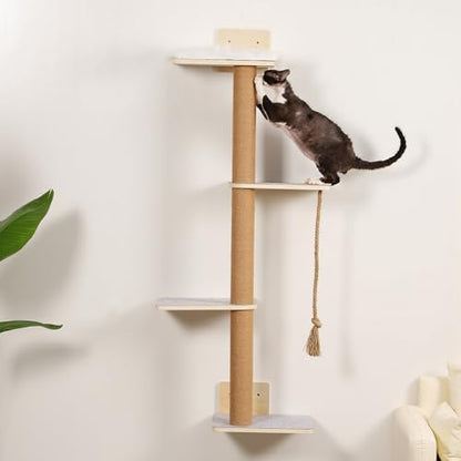 Wall Mounted Cat Tree, 50 Inch Tall Wall Cat Tree, 4 Tier Cat Climbing Wall - Image 4