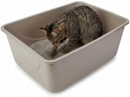 Petmate Open Cat Litter Box, XL Nonstick Pan, Mouse Grey by Petmate