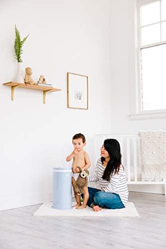 Ubbi Stainless Steel Diaper Pail, No Special Bag, Odor-Locking, Cloudy Blue - Image 2