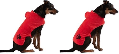 Bone Dry Pet Robe Collection, Embroidered Absorbent Microfiber Bath Robe by BoneDry