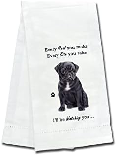 E&S Imports Black Pug Kitchen Towels by ESPETS