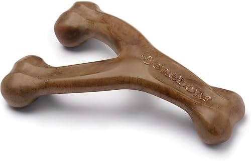 Benebone Wishbone Dog Chew Toy for Aggressive Chewers, Real Bacon by Benebone