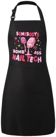 Adjustable Nail Apron Somebody’S Bomb Ass Nail Tech Apron by XLSXEXCL