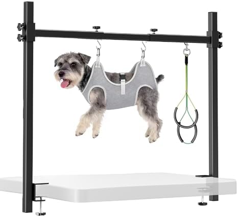 H Shape Dog Grooming Arm for Table, S Size Hammock, 31-43" W by Josmimic