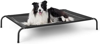 Bedsure Outdoor Elevated Cooling Dog Bed Large Sized Dog, 49in Black by BEDSURE