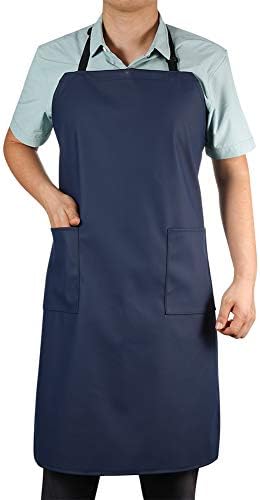 VWELL Waterproof Rubber Vinyl Apron W/ 2 Pockets by VWELL