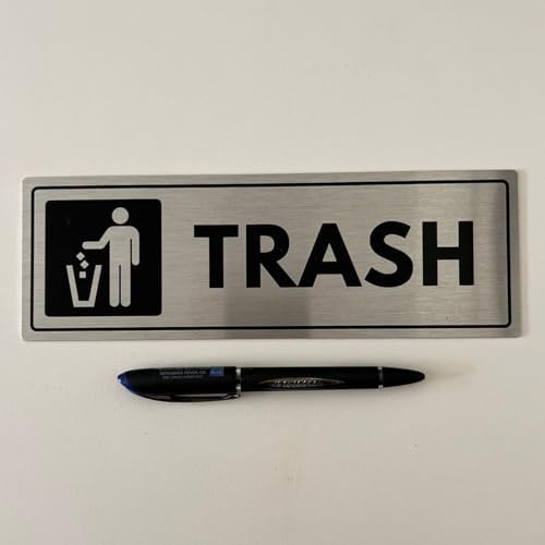 Trash Sign - 3x9 Inch - Aluminum - Landfill Garbage Disposal Bin - Image 5