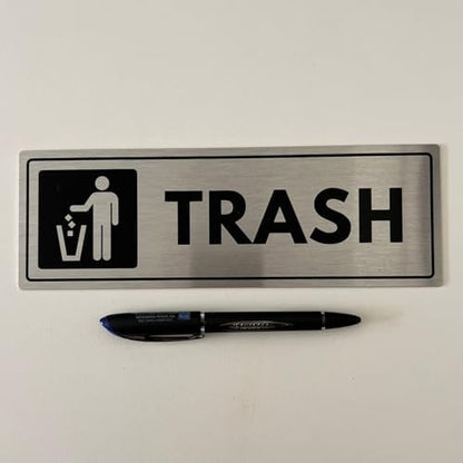 Trash Sign - 3x9 Inch - Aluminum - Landfill Garbage Disposal Bin - Image 5