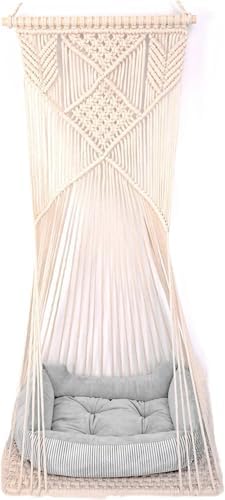 Macrame Hanging Cat Hammock Bed Cat Swing House Space Saving Window Perch by Sdjazl