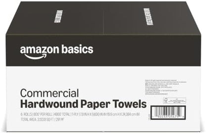 Amazon Basics 1-Ply White Hardwound Paper Towels | Bulk | High Capacity Roll | - Image 6