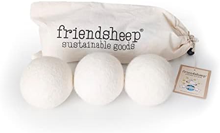 Friendsheep Wool Dryer Balls, Organic Reusable Fabric Softener Alternative by Friendsheep