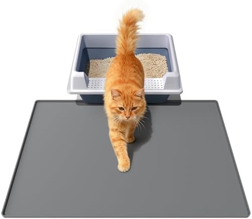 Cat Litter Mat 24" x 16", Soft Silicone Material, Easy Clean Waterproof No Slip by BLESWIN