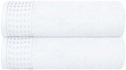 GLAMBURG 100% Cotton 2 Pack Oversized Bath Towel Set 28x55 Inches, Ultra Soft by GLAMBURG