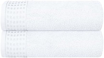 GLAMBURG 100% Cotton 2 Pack Oversized Bath Towel Set 28x55 Inches, Ultra Soft by GLAMBURG