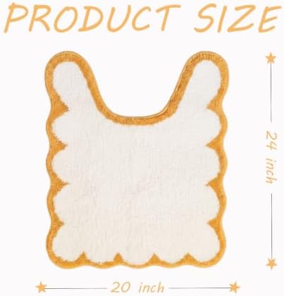 Yellow U Shaped Toilet Mat for Bathroom Floor Bath Mat Non Slip Washable Water - Image 2