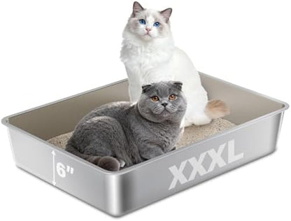 Stainless Steel Litter Box, Metal Cat Litter Box XXXL by Holintan