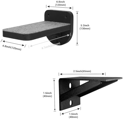 ESPETS Set of 3 Black Cat Wall Climbing Steps, Wall Mount Floating Shelves - Image 3