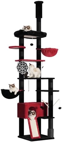 Hey-brother Cat Tree Tower, Adjustable Height, Floor to Ceiling by Hey-brother