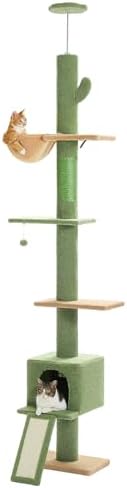PEQULTI Floor to Ceiling Cat Tree, Adjustable 83-108in 5-Level Tower by PEQULTI