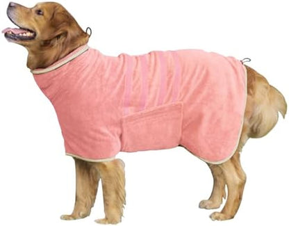 Dog Bathrobe Towel Dog Drying Coat Microfiber Absorbent Fast Drying Robes by HhiMyOct