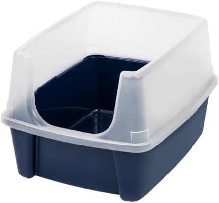 Navy Blue Open Top Cat Litter Box by Unknown