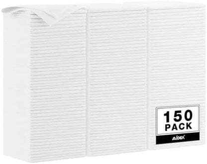 AIDEA White Microfiber Cleaning Cloth 150PK, Cleaning Rags 12×12" by AIDEAHOME