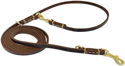 Multi Function 8ft Genuine Leather Hands Free Dog Training Leash by GuidingStar