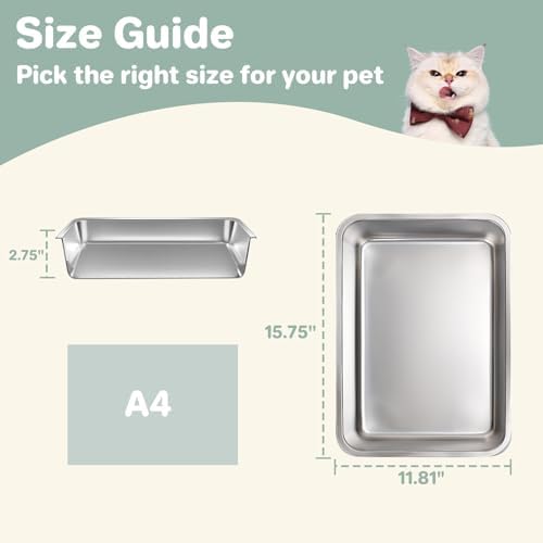 Low Entry Stainless Steel Cat Litter Box - Image 6