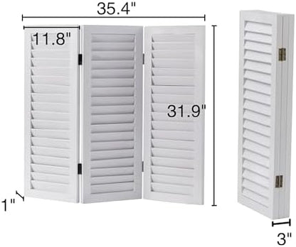 SOFE 2.6ft White Short Room Divider, 3-Panel Folding - Image 4