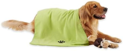 Bone Dry Pet Grooming Microfiber Towel, Embroidered Collection, Lettuce Green by BoneDry