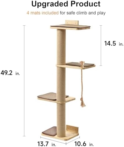 FUKUMARU Cat Scratching Activity Tree Wall Mounted - Image 2