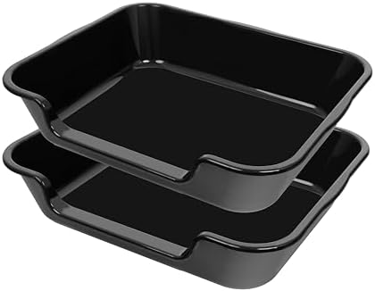 Extra Large Low Entry ABS Cat Litter Box, 2 Pack by Ying+Tutu
