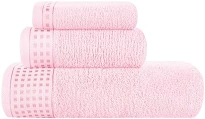 GLAMBURG Ultra Soft 3 Pack Cotton Towel Set, Contains a Bath Towel 28x55 inch by GLAMBURG