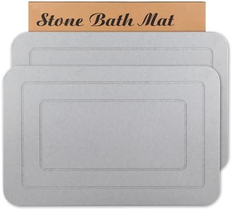 2 Pack Stone Bath Mat, Diatomaceous Earth Shower Mat, Non-Slip Super Absorbent by HUMIGAHOME