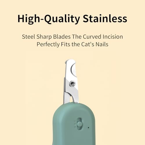 PAKEWAY Cat Nail Clipper with LED Light, Safe & Precise - Image 4