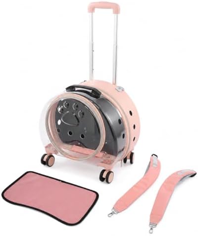 Clear Rolling Pet Carrier, Breathable Cat Carrier by Unknown