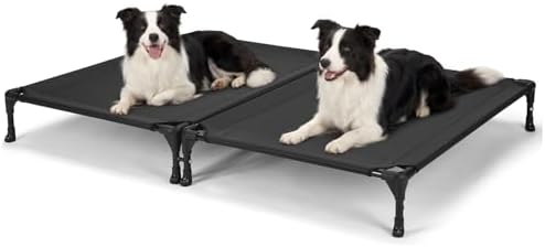 Veehoo 2 Pack Cooling Elevated Dog Bed, Outdoor Raised Dog Bed by Veehoo